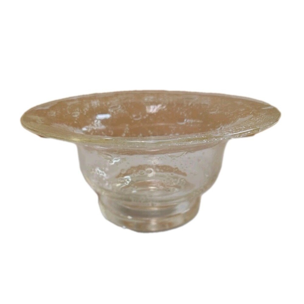 Vintage Hand Blown Bubble Glass Footed Bowl 8" Round 4" Tall - Picture 6 of 13
